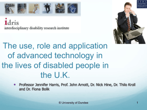 Advanced Technologies in the lives of disabled people