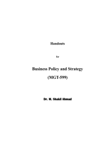 Handouts-Business Policy and Strategy