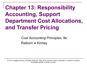 Chapter 13: Responsibility Accounting, Support