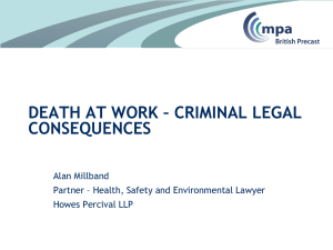 death at work * criminal legal consequences