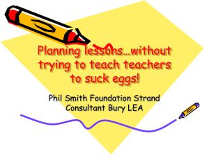 Planning lessons…without trying to teach teachers to suck eggs!