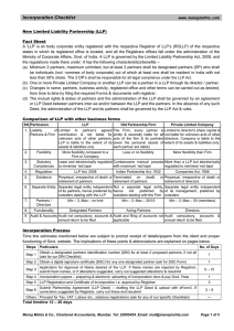 Incorporate a LLP - manoj mehta & co.