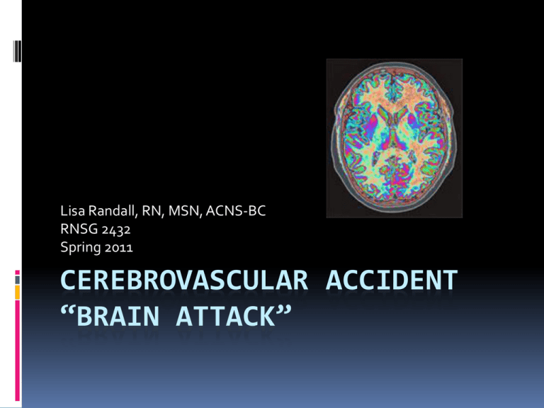 Define Cerebrovascular Accident In Medical Term