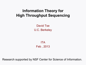 Information Theory of High Throughput Sequencing