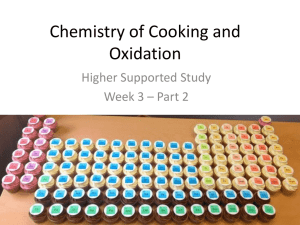 Chemistry of Cooking and Oxidation