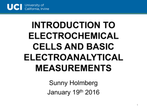 introduction to electrochemical cells and basic electroanalytical
