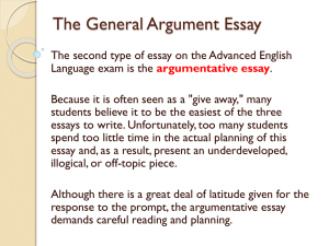 The General Argument Essay PPT
