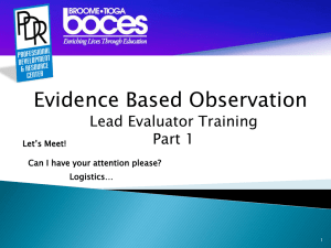 Evidence Based Observation Part 1 3 Hour Session