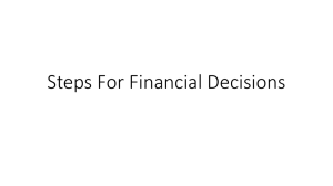 Steps For Financial Decisions