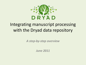 Integrating manuscript processing with the Dryad data repository