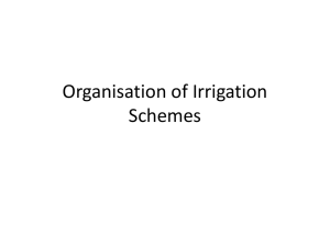 Organisation of Irrigation Schemes