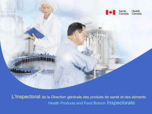 Overview of Canadian GMP Inspection System