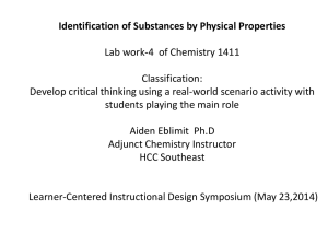 Identification of Substances by Physical Properties