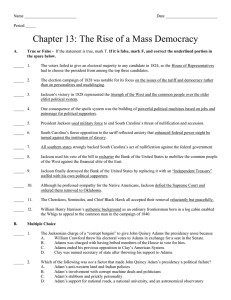 Name Date Period _____ Chapter 13: The Rise of a Mass