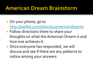 American Dream Lessons PPT