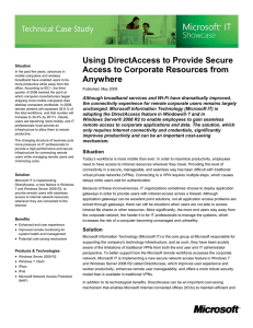 Microsoft IT Showcase: Using DirectAccess to