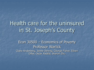 Health care for the uninsured in St. Joseph's County