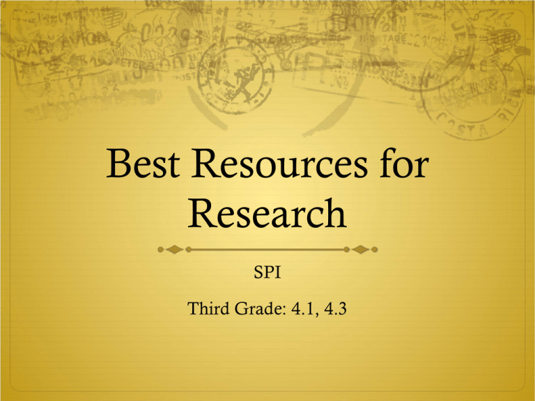 resources for research project