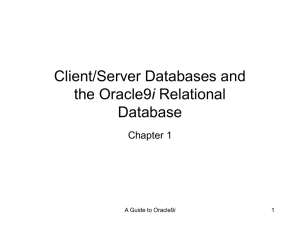 Client/Server Databases And The Oracle9i
