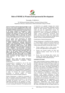 Role of MSME in Women Entrepreneurial Development