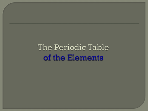 The Periodic Table and the Elements