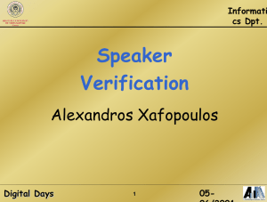 Speaker Verification - Artificial Intelligence & Information Analysis