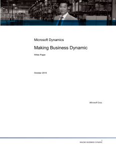Making Business Dynamic - Microsoft Center