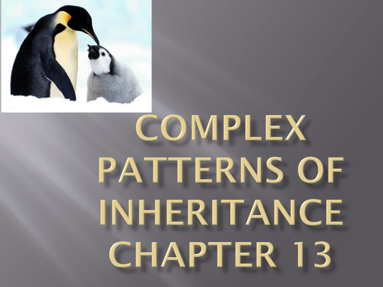 Complex Patterns Of Inheritance