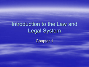 Introduction to the Law and Legal System
