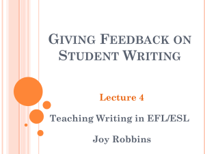 Giving Feedback on Student Writing