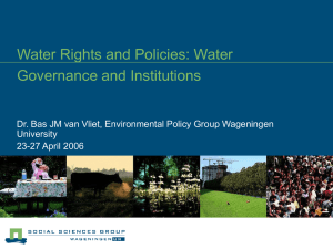 Water Policy and Governance, Lecture 3