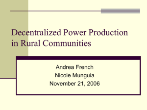 Decentralized Power Production in Rural Communities