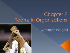 Chapter 7 Teams in Organizations