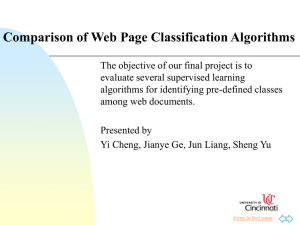 Comparison of Web Page Classification Algorithms