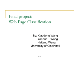 Final project: Web page classification