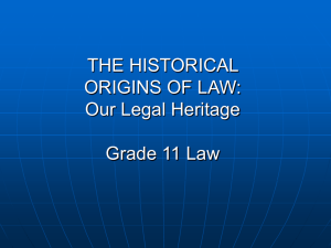 Historical Origins of law