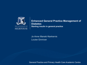 Enhanced General Practice Management of Diabetes Starting