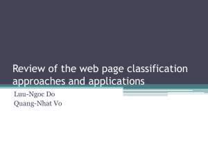 Review of the web page classification approaches and applications
