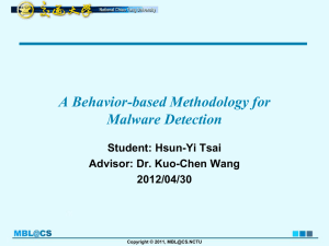 A Behavior-based Methodology for Malware Detection