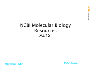 NCBI Original ppt show Oct. 2008 pt 3 (genomes)