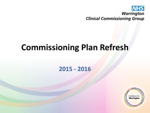 Commissioning Plan Refresh 2015/16