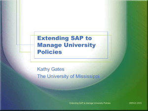 Extending SAP to Support University Policies