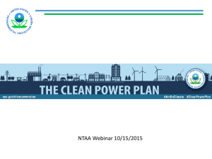 EPA presentation for NTAA webinar Clean Power Plan