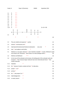 Grade 12 Paper 2 (Chemistry) MEMO September 2014 B aa B aa A