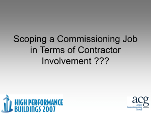 Scoping a Commissioning Job in Term of Contractor Involvement