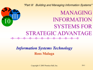 Managing Information Systems for Strategic Advantagen