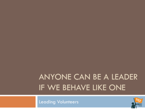 Anyone can be a leader if we behave like one