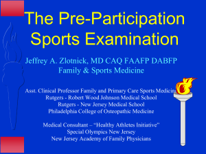 Pre-Participation PowerPoint - New Jersey Academy of Family