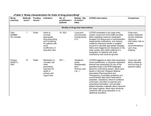 eTable 3. Study characteristics for trials of drug prescribinga Study