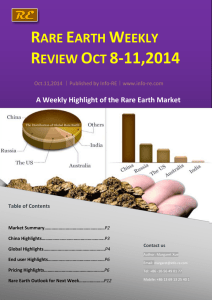 Rare Earth Weekly Review Oct 8-11,2014 - Info-RE